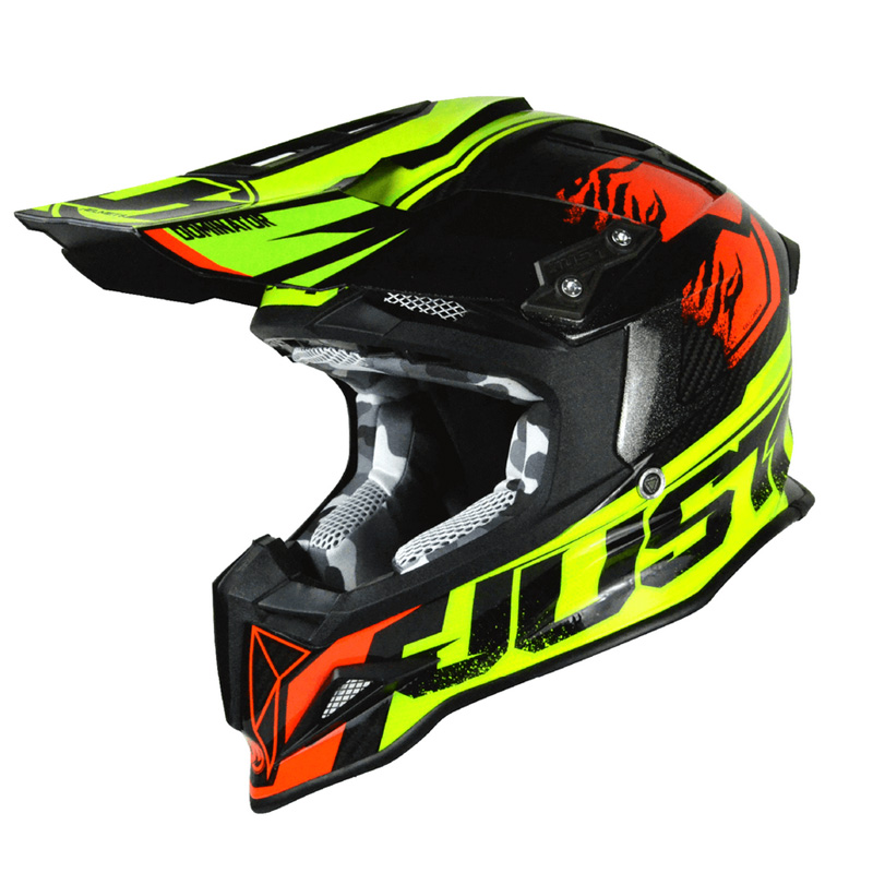 Casco Just1 J12 Dominator rojo/lima fluor